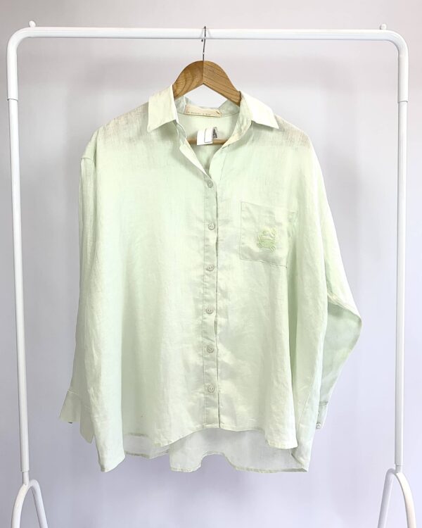 Camisa linho verde menta LE SOLEIL D'ÉTE - P - VENDIDO SIST OTO