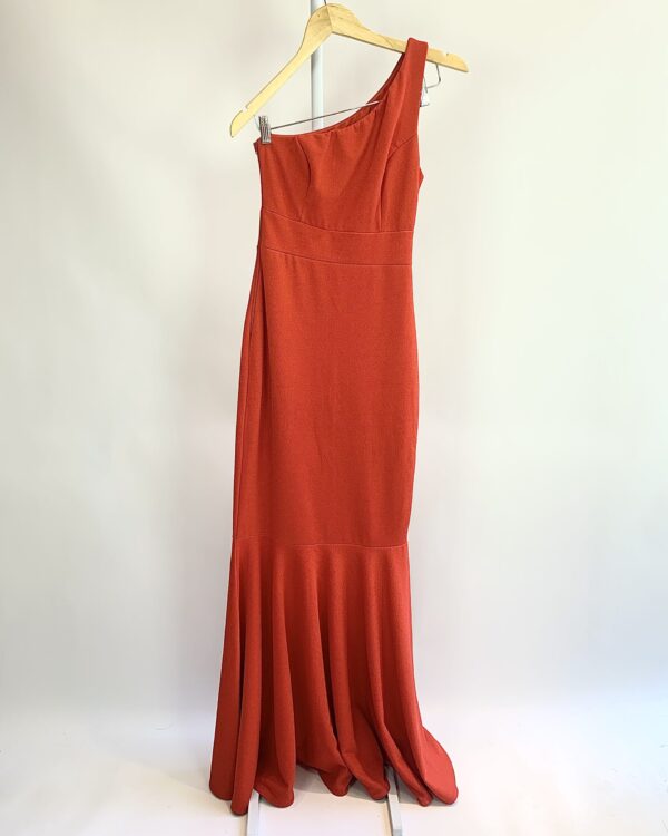 Vestido longo vermelho um ombro ZEN - M - VENDIDO SISTEMA OTO