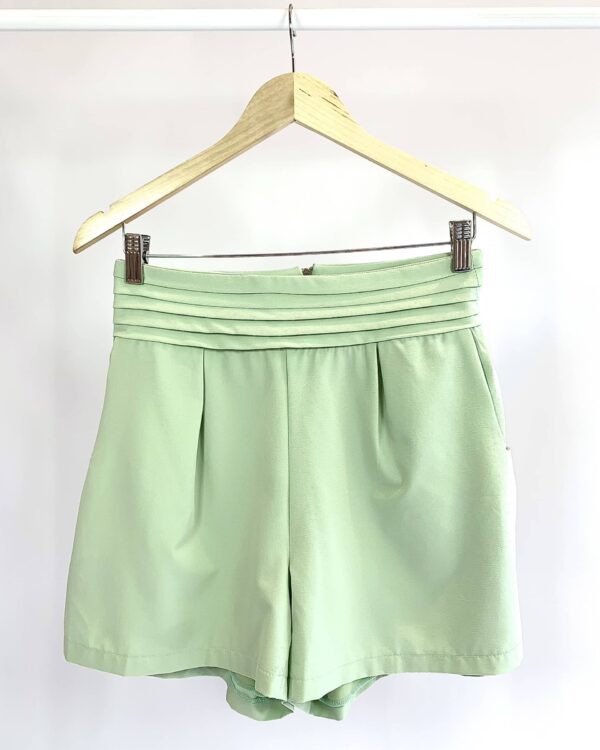 Short verde menta cós plissado DOT - P - VENDIDO SIST OTO
