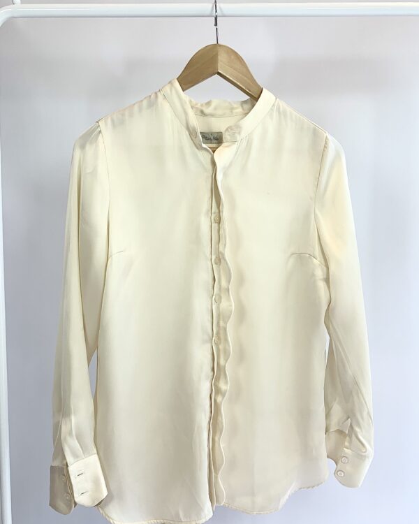 Camisa acetinada champagne ondas MARIA FILÓ - M - VENDIDO SISTEMA OTO