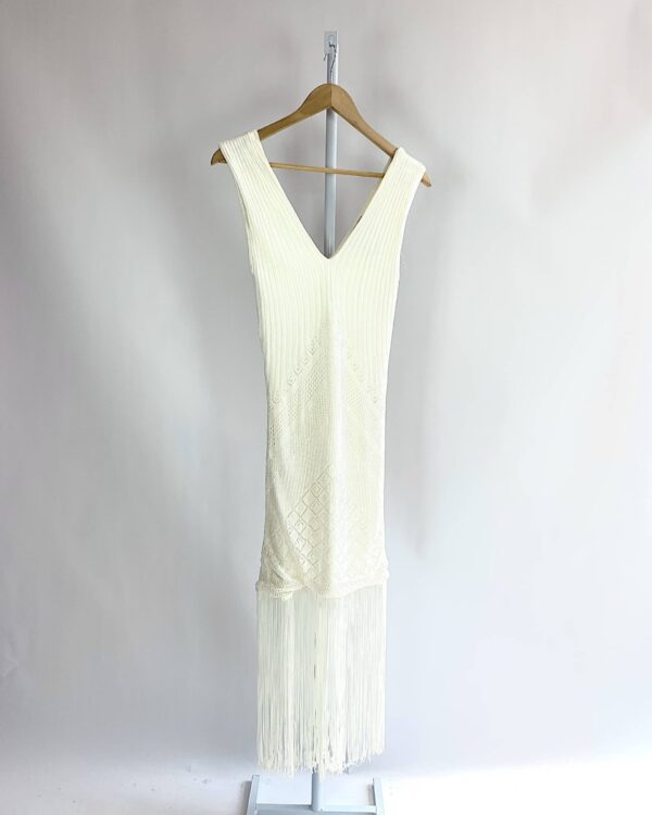 Vestido tricot off white franjas ANIMALE - P