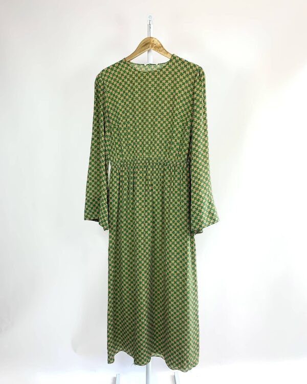 Vestido longo verde com estamp seda NK - 40 - VENDIDO SISTEMA OTO