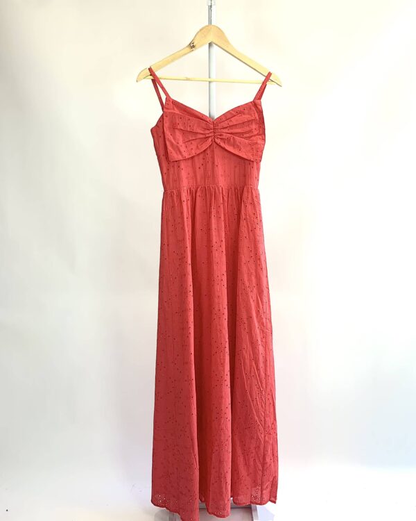Vestido longo laise vermelho detalhe laço BLEND *nunca usado* - PP