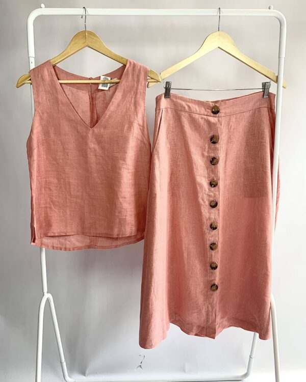 Conjunto rosa claro blusa e calça rosa RELIZ RABELO - P