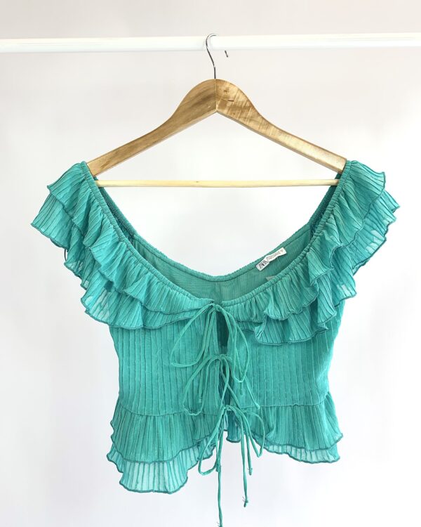 Cropped verde claro ZARA - M