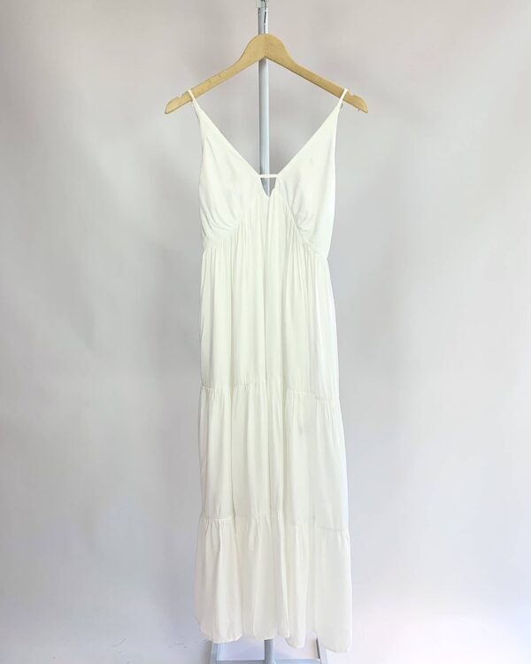 Vestido longo off acetinado alcinha BEM ME QUER *nunca usado* - P - VENDIDO SIST OTO