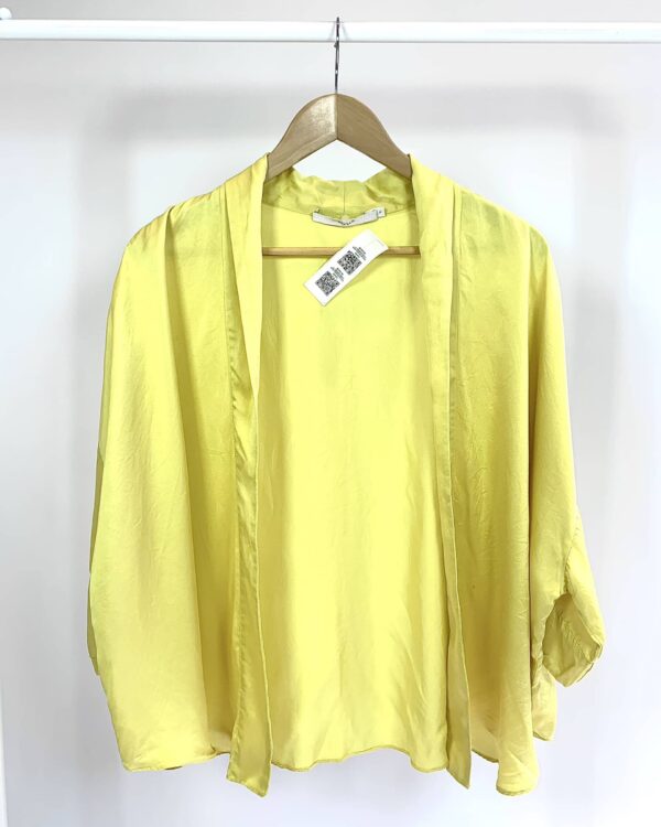 Camisa de seda verde limão WASABI - P *VENDIDO SISTEMA OTO*