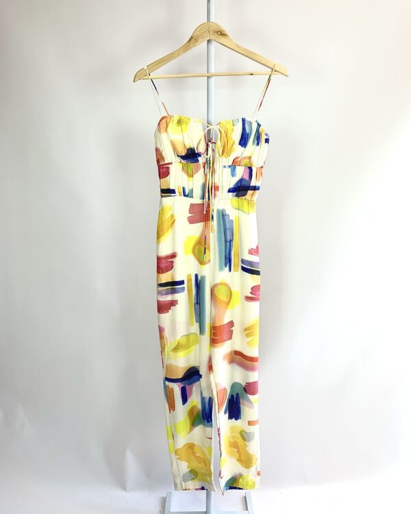 Macacão off estampa aquarela colorida A.BRAND - 36 - VENDIDO SISTEMA OTO