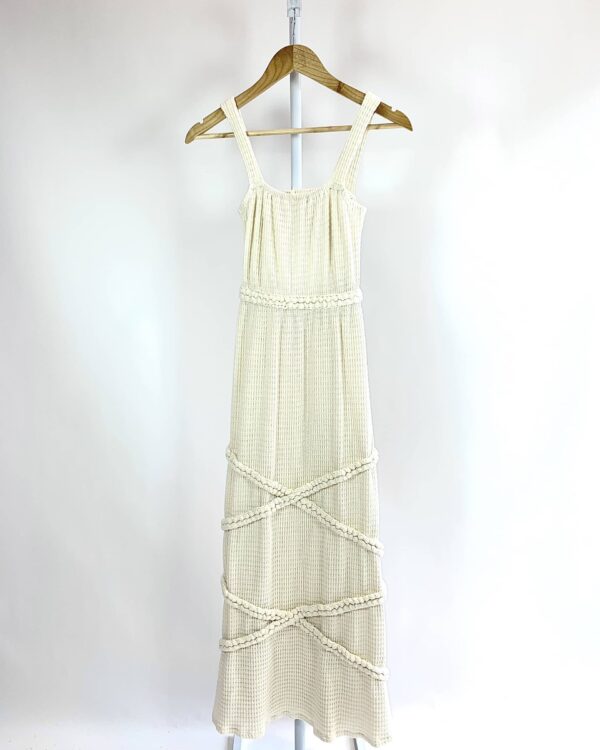 Vestido midi bege MISSINCLOF - P - VENDIDO SISTEMA OTO