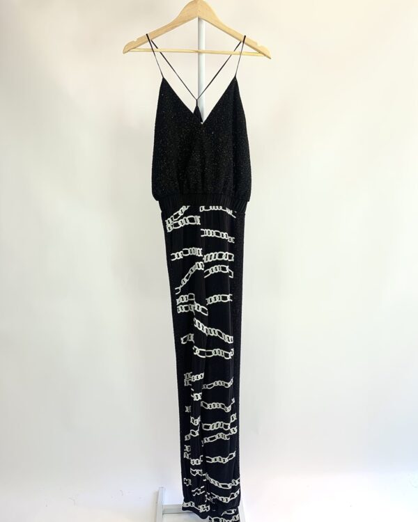 Macacão preto com estamp e parte de cima com brilho ANIMALE - M - vendido sistema oto