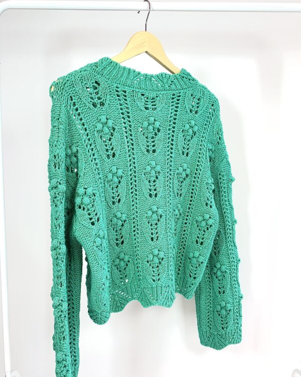 Casaco pull tricot verde textura ZARA - P - VENDIDO SISTEMA OTTO