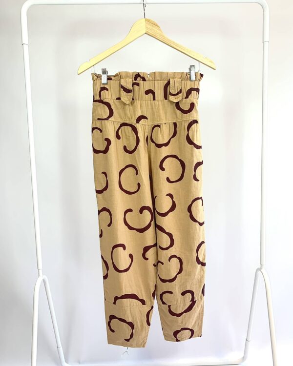 Calça algodão bege estampada CACHÉ - 36 - VNDIDO SISTEMA OTTO