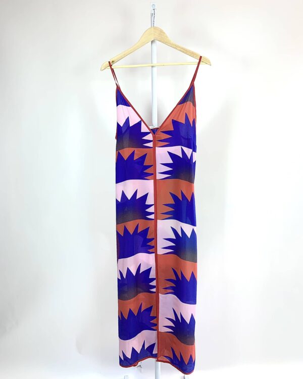 Conjunto de seda estamp vestido e kimono WASABI - P