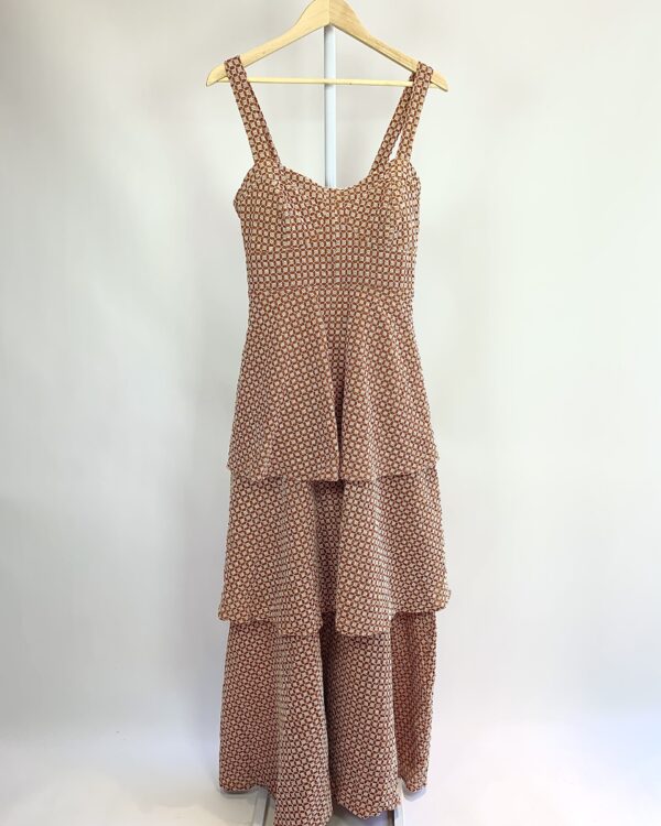 Vestido midi terracota de laise LIZIE *nunca usado* - P