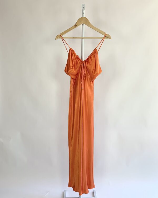 Vestido midi cetim laranja MY PLACE - P (nunca usado)