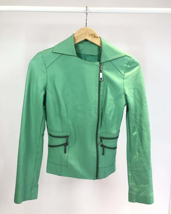 Jaqueta couro verde ABRAND - 34