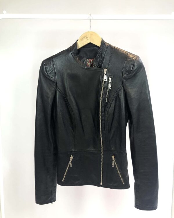 Jaqueta couro preta ziper ABRAND - 36 - VENDIDO SISTEMA OTO