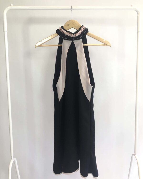 Vestido curto manga curta detalhe na gola ANIMALE- 36