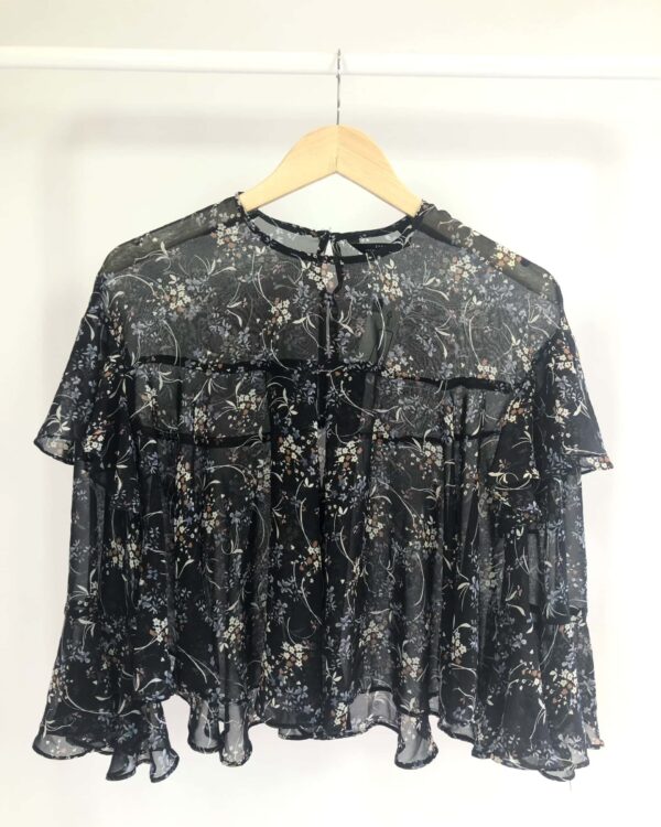 Bata preta florida ZARA- P - VENDIDO SISTEMA OTO