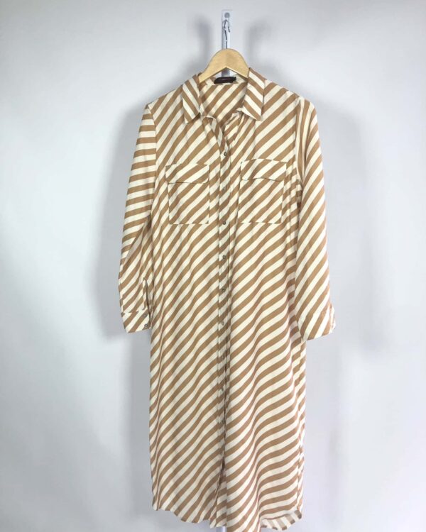 Chemise branco com listras marrom claro ABRAND - 38 - VENDIDO SISTEMA OTO