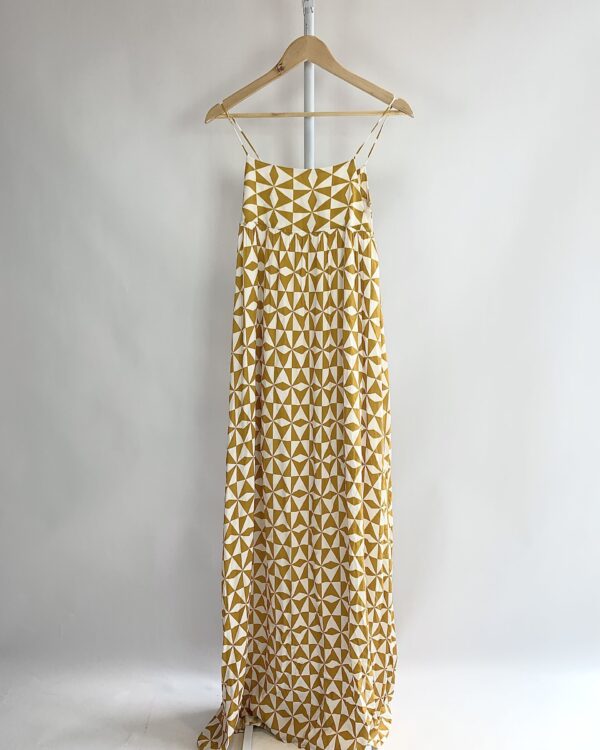 Vestido longo alça fina estampa geométrica TOTEM - PP