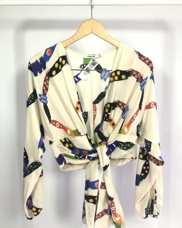 Cropped manga longa colorido amarração ABRAND - 42 - vendido sistema oto