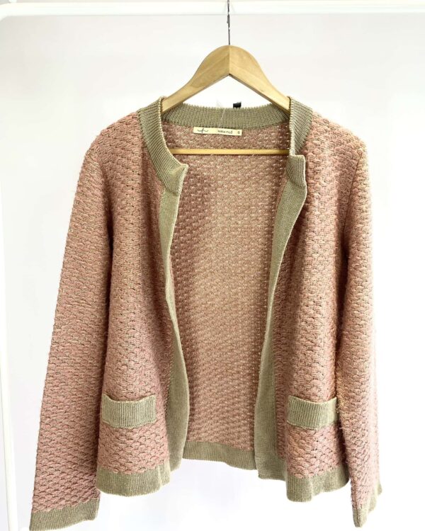 Casaco rosa com marrom e fios de lurex MARIA FILO - G