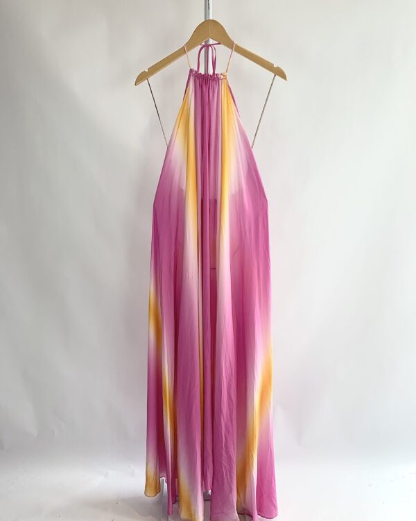 Vestido rosa com detalhe laranja ANNE FERNANDES - P - VENDIDO SIST OTO