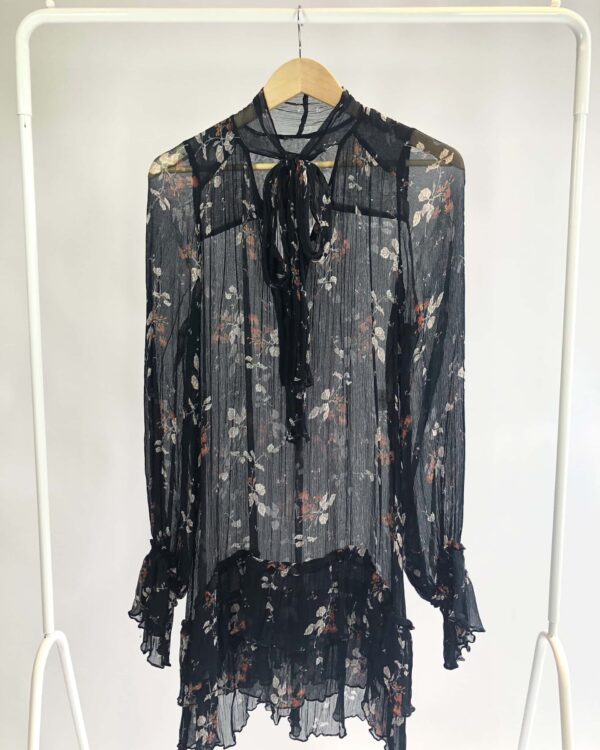 Vestido azul marinho com estamp ANIMALE -42