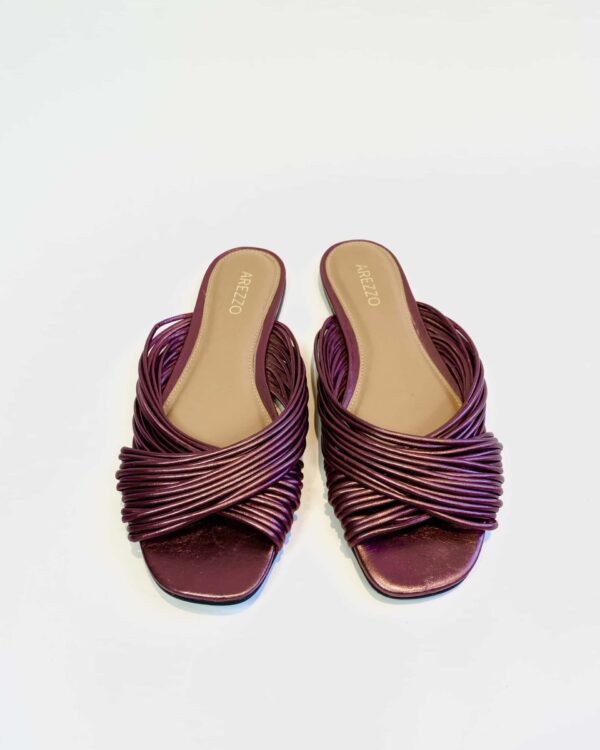 Sandalia metalizada roxa AREZZO - 37 - VENDIDO SISTEMA OTO