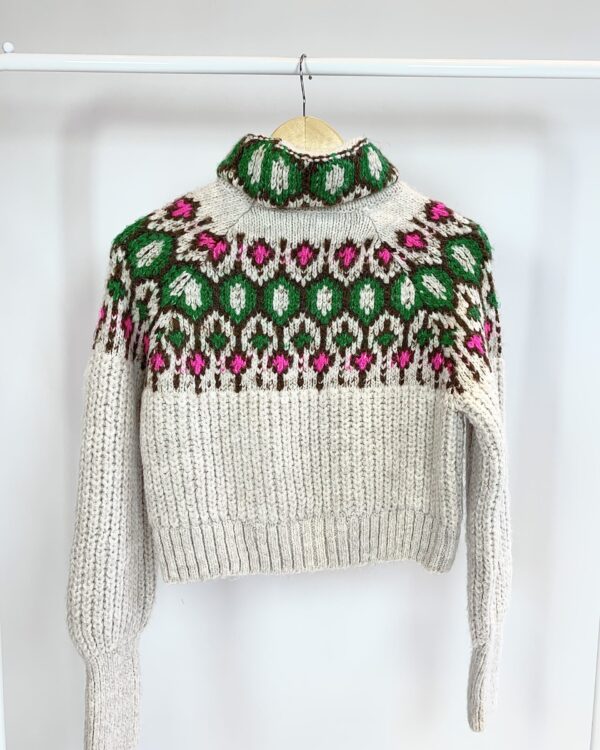 Casaco cropped tricot gola alta ZARA - P