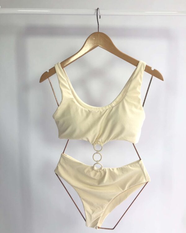 Maiô off white com argolas DOUX - P - VENDIDO SIST OTO