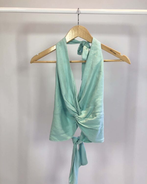 Cropped azul calro amarração VIX - M - VENDIDO SISTEMA OTO