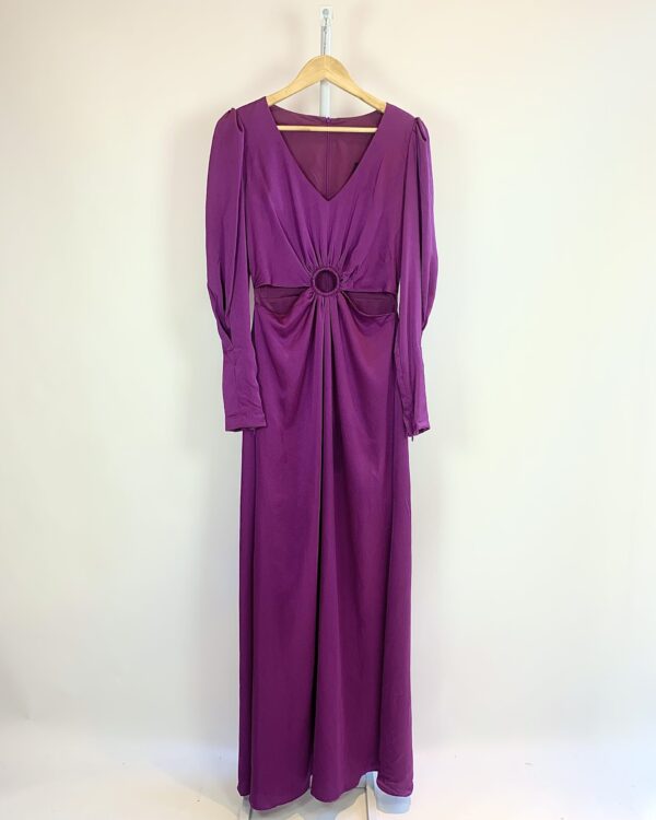 Vestido roxo com decote manga longa TVZ- 38 - VENDIDO SISTEMA OTO