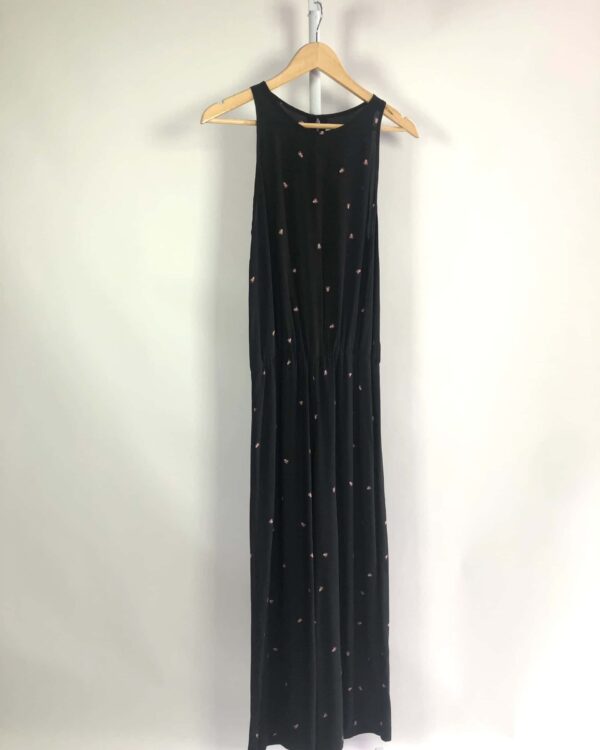 Macacão seda pantacourt preto estampado ATEEN - 38 VENDIDO SISTEMA OTO