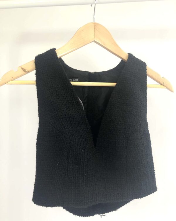 Colete cropped preto tweed LE LIS BLANC - 36 - VENDIDO SIST OTO