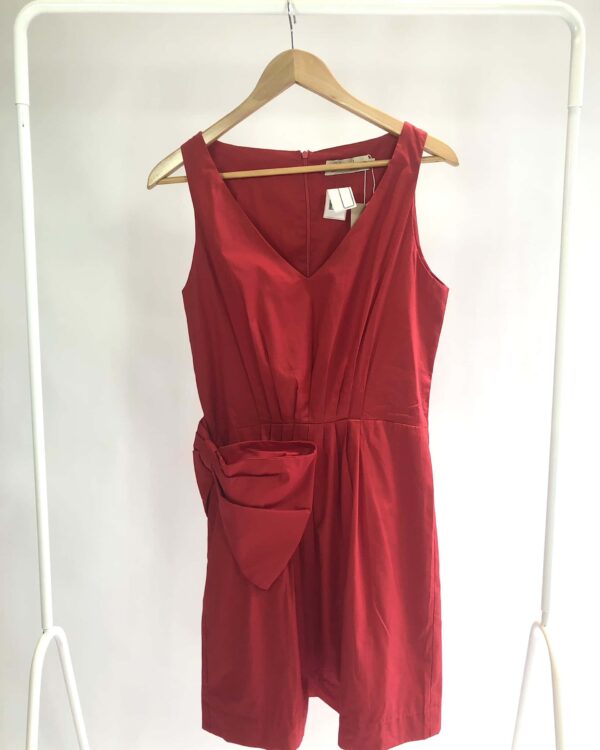 Vestido curto vermelho com laço *nunca usado* ELISA LAGE - 42 - VENDIDO SIST OTO