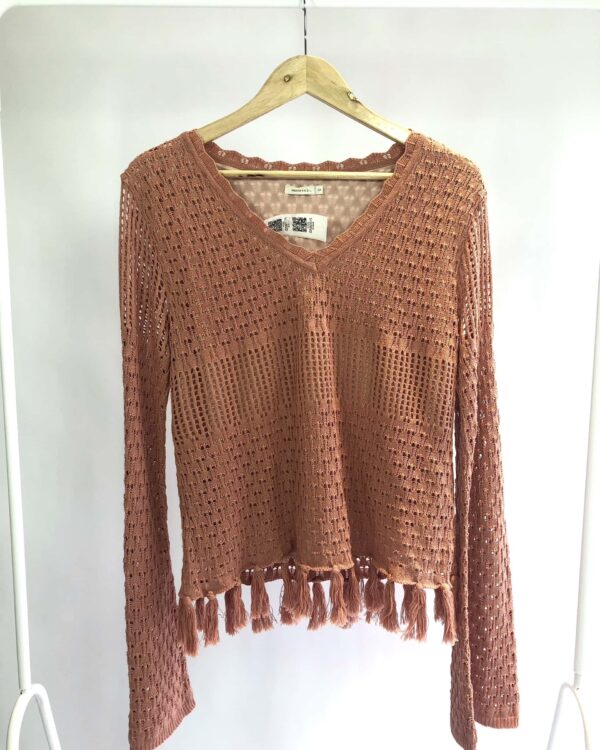 Blusa de tricot rosa clara MARIA FILO - G - VENDIDO SISTEMA OTO