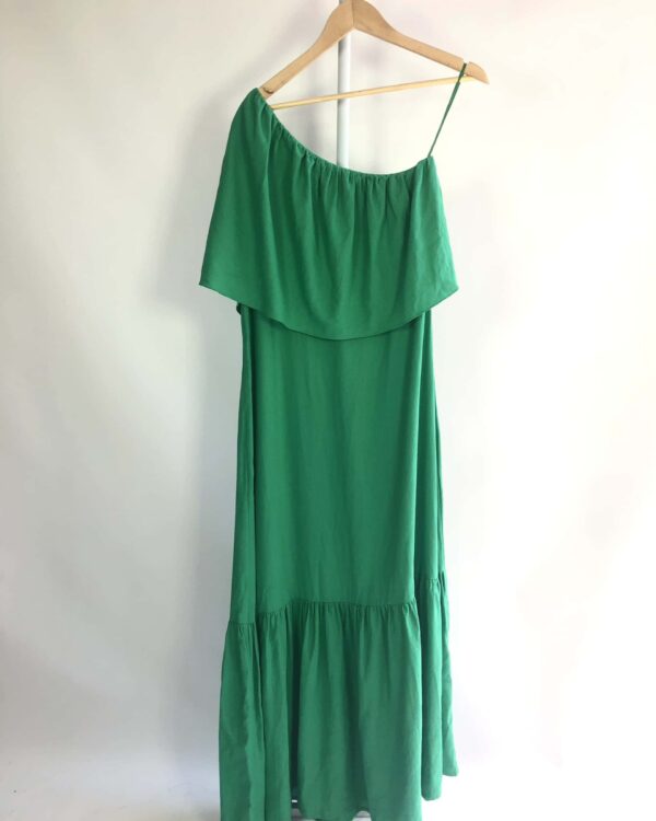Vestido longo verde ombro a ombro JULINA GERBALD - P - VENDIDO SISTEMA OTO