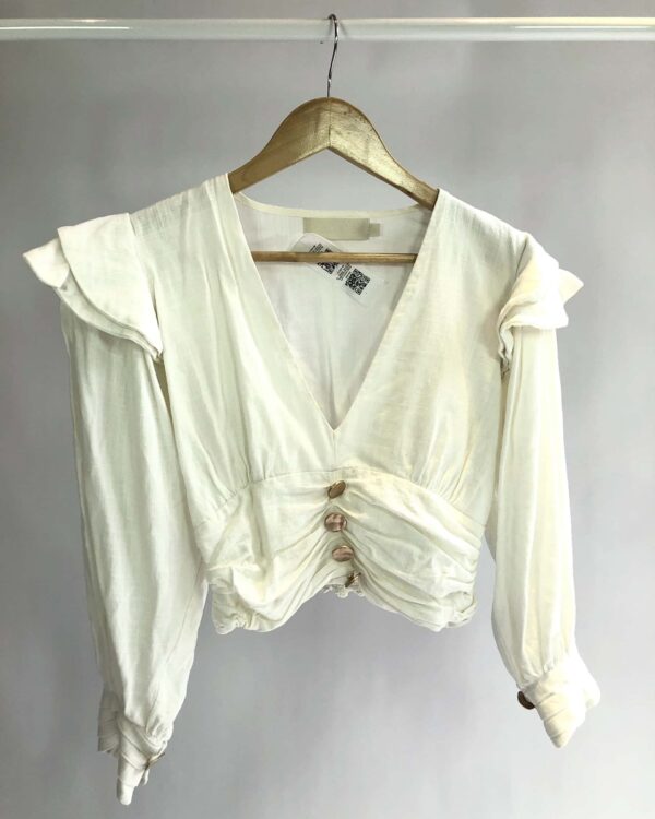 Blusa branca com detalhes dourados VALONIA VERAS - M