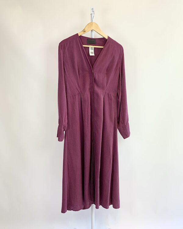 Vestido chemise midi vinho KEYMONO - M - VENDIDO SIST OTO