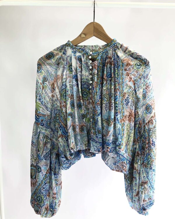 Bata cropped azul estampa ZARA - G