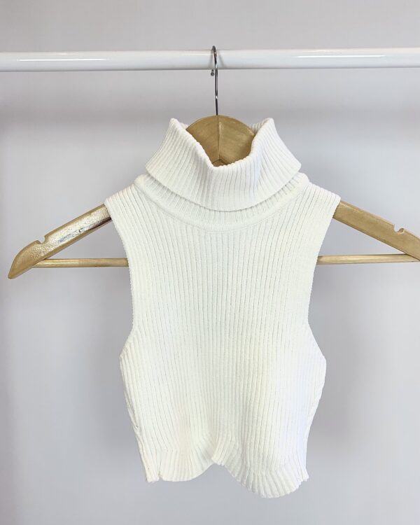 Cropped gola alta tricot branco LITT - P  *nunca usado* - VENDIDO SISTEMA OTO