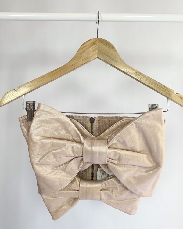 Cropped couro rose laços CHARTH - PP