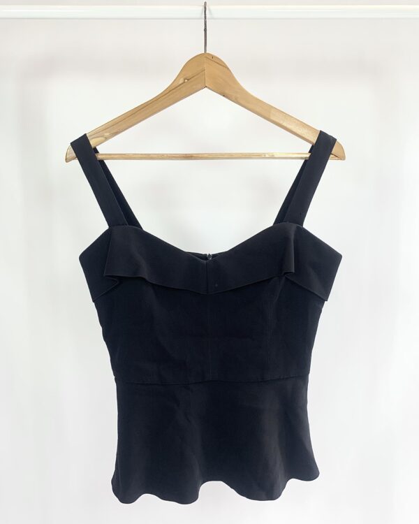 Blusa preta babado na barra ANDREA MARQUES - 40 - VENDIDO SISTEMA OTO