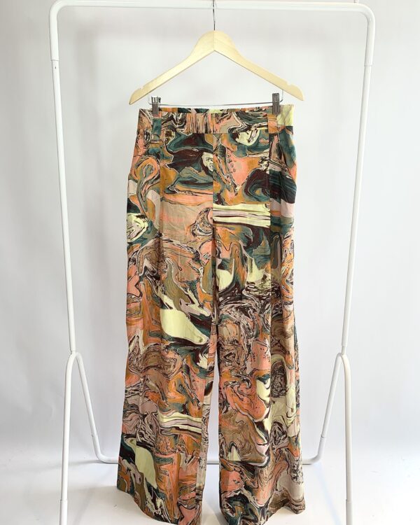 Calça algodão com estampa cores terrosas ANIMALE- 42 - VENDIDO SIST OTO