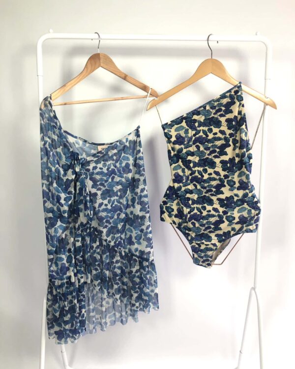 Conjunto maio e saia saída de praia azul ADRIANA DEGREAS - G