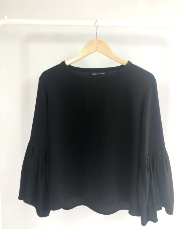 Blusa preta crepe ZARA - P