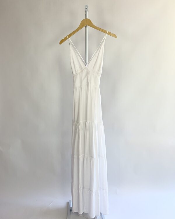 Vestido longo branco decote costas MY PLACE - P *nunca usado*