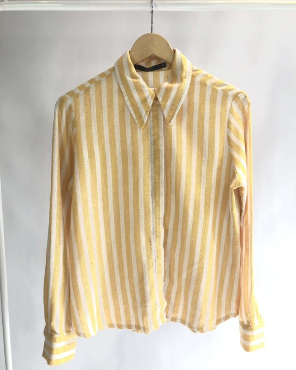 Camisa manga longa amarelo e branco EVA - 38 - VENDIDO SISTEMA OTO